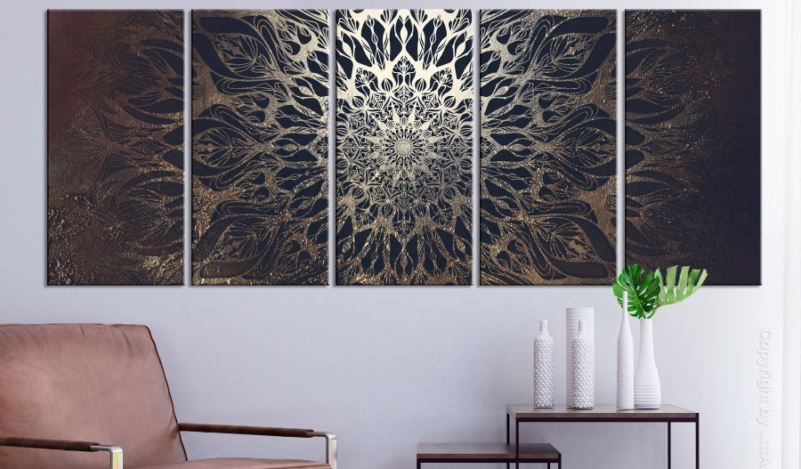 ARTGEIST billede, 5-delt - Hypnosis Brown Narrow - Flere strrelser