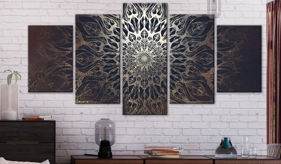 ARTGEIST billede, 5-delt - Hypnosis Brown Wide - Flere strrelser