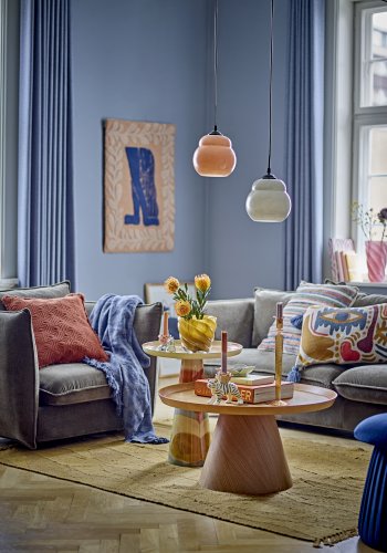 BLOOMINGVILLE Atle vgdekoration, rektangulr - brun uld (93x70)