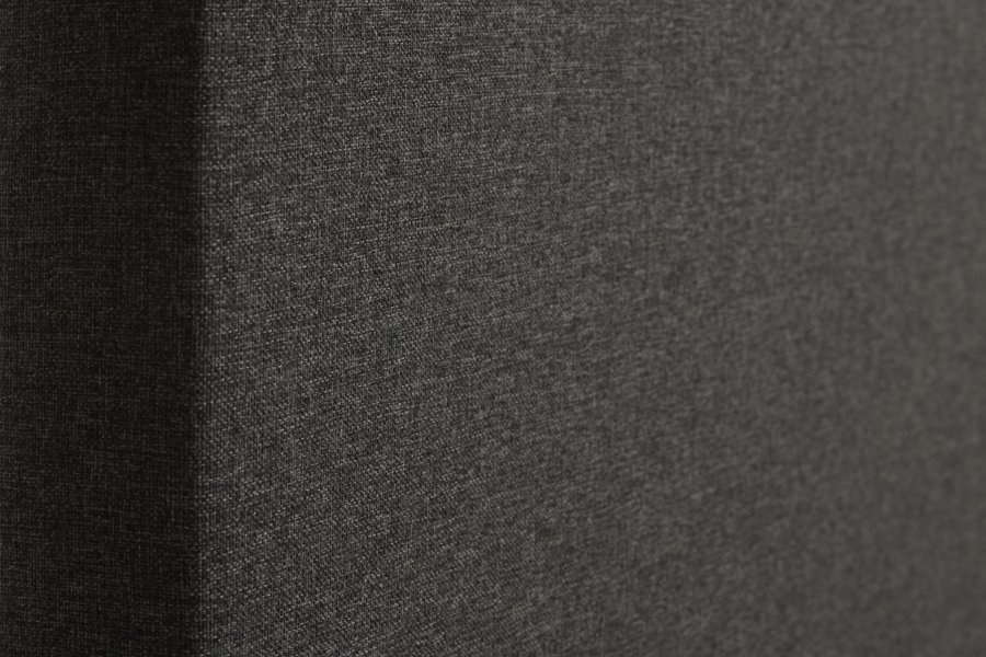 Plain sengegavl, hjdejusterbar - antracitgr polyester stof (L:120)