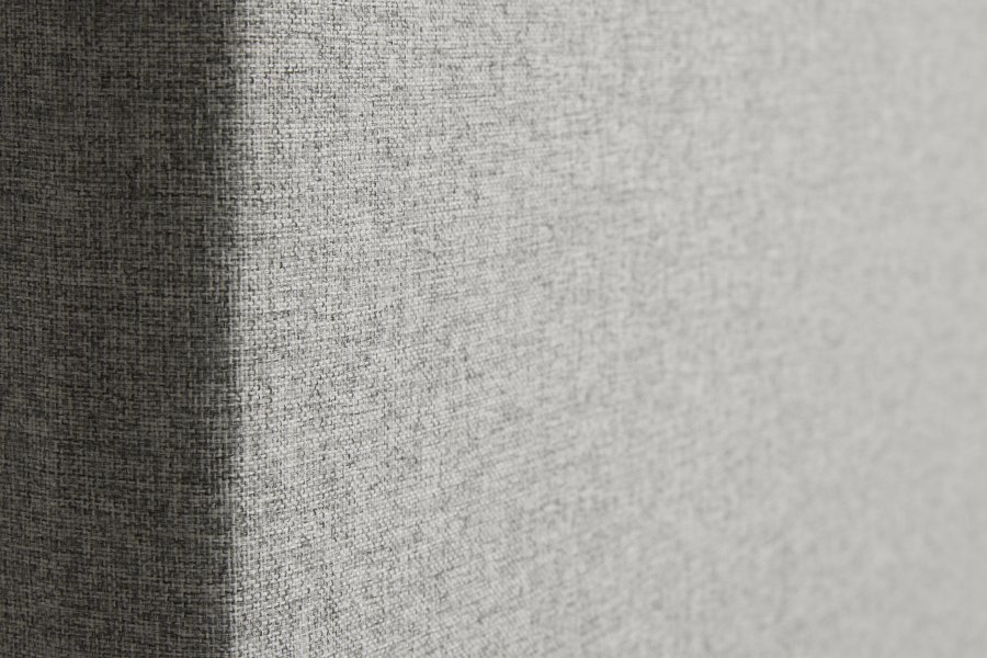 Plain sengegavl, hjdejusterbar - lysegr polyester stof (L:120)