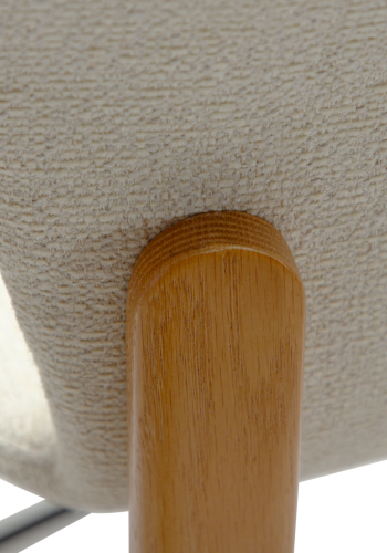 DANFORM Paragon barstol, m. rygln og fodsttte - benhvid boucléstof og brun asketr