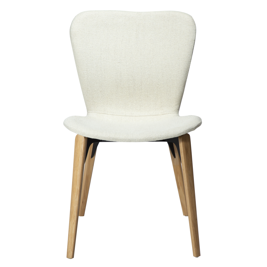 DAN-FORM PARAGON Stol Bone hvid bouclé stof m. egetrsben