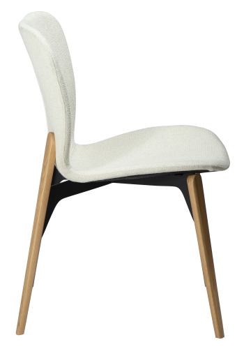 DAN-FORM PARAGON Stol Bone hvid bouclé stof m. egetrsben