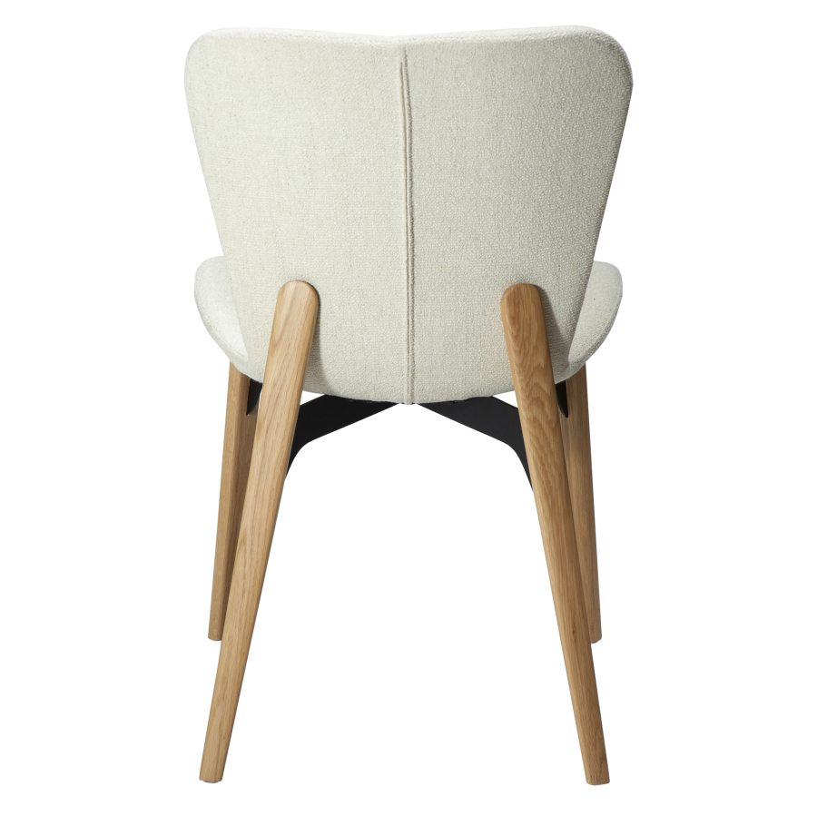 DAN-FORM PARAGON Stol Bone hvid bouclé stof m. egetrsben