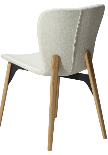 DAN-FORM PARAGON Stol Bone hvid bouclé stof m. egetrsben