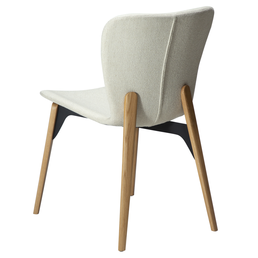 DAN-FORM PARAGON Stol Bone hvid bouclé stof m. egetrsben