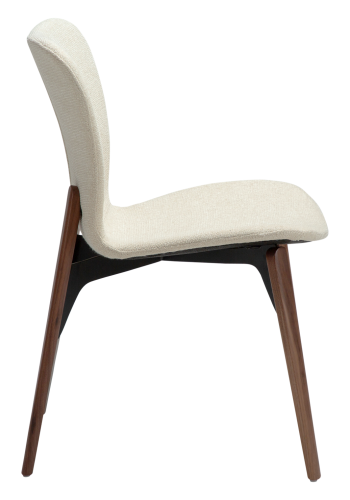 DANFORM Paragon spisebordsstol - matteret mandel boucléstof m. glimmer og valnd asketr