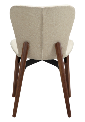 DANFORM Paragon spisebordsstol - matteret mandel boucléstof m. glimmer og valnd asketr