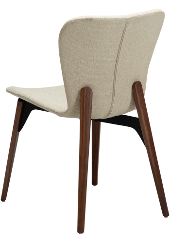 DANFORM Paragon spisebordsstol - matteret mandel boucléstof m. glimmer og valnd asketr