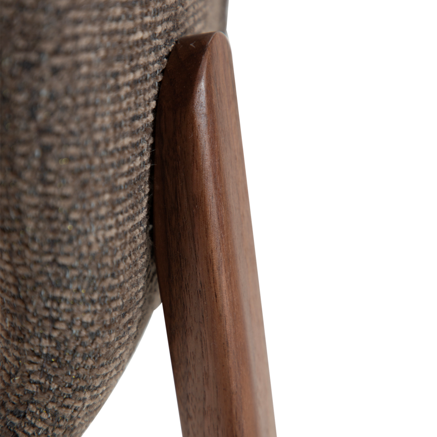 DANFORM Paragon spisebordsstol - Major brun boucléstof og valnd asketr