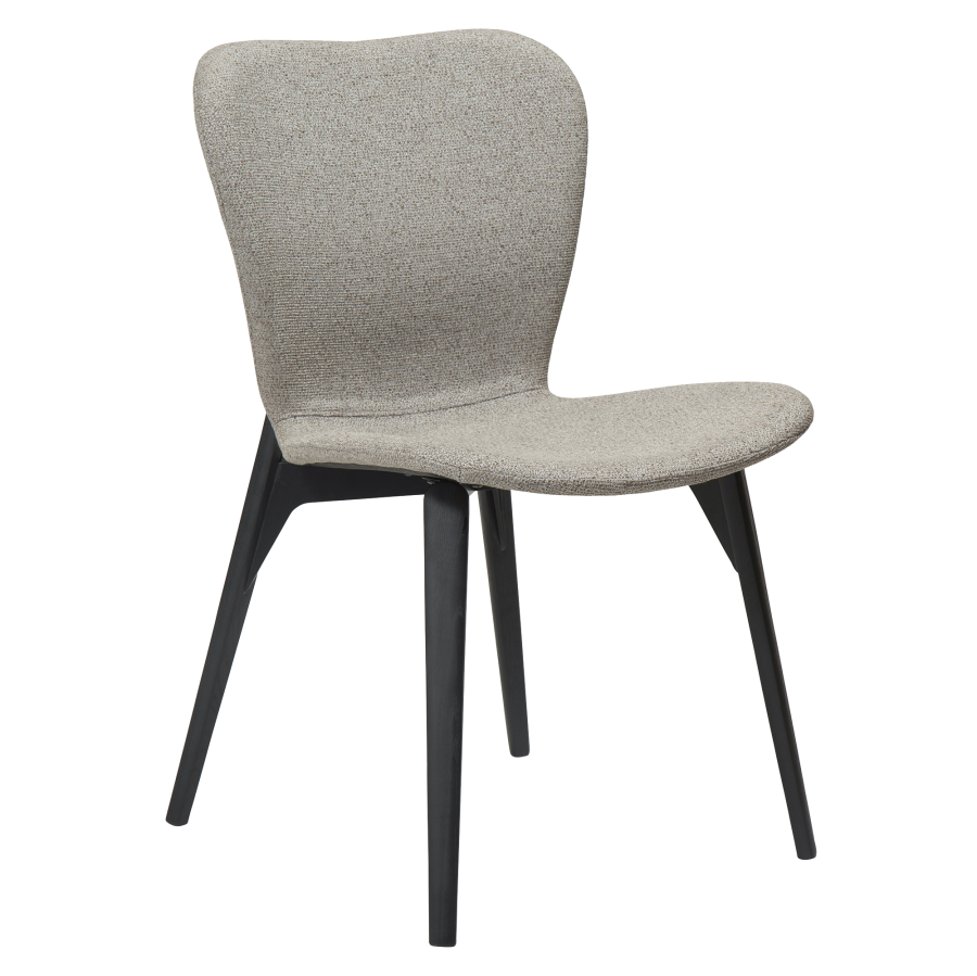 DAN-FORM PARAGON Stol Pebble earth bouclé stof m. ben af sortbejdset ask