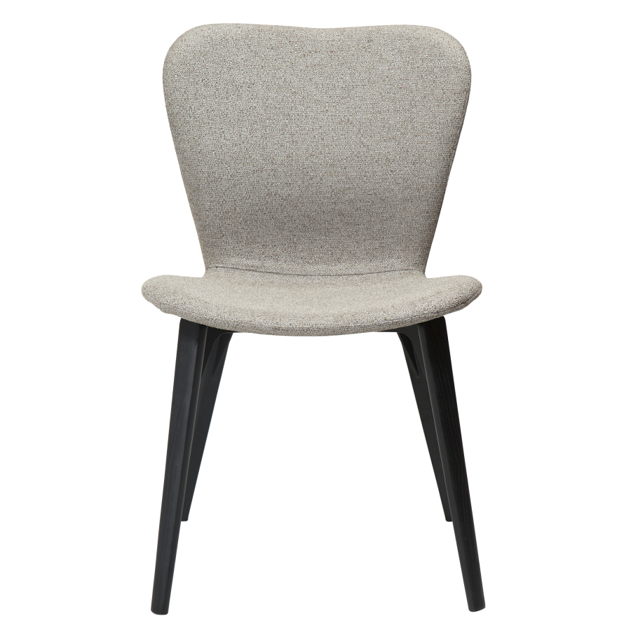 DAN-FORM PARAGON Stol Pebble earth bouclé stof m. ben af sortbejdset ask