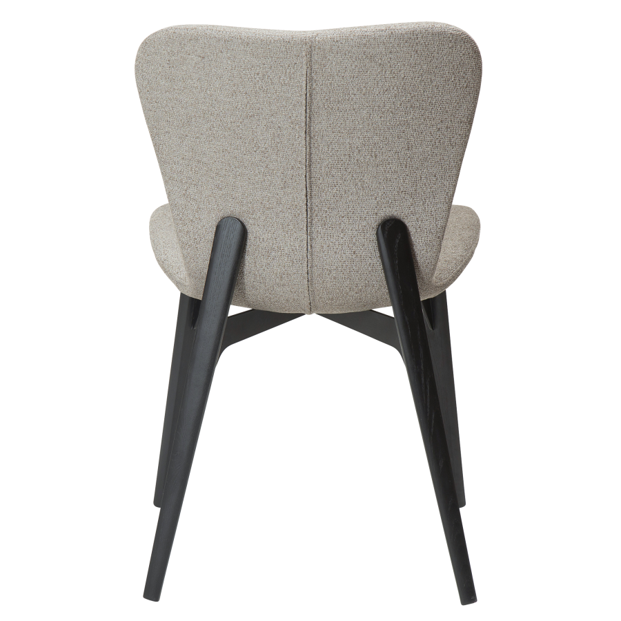 DAN-FORM PARAGON Stol Pebble earth bouclé stof m. ben af sortbejdset ask