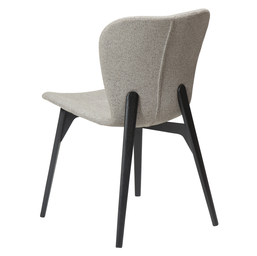 DAN-FORM PARAGON Stol Pebble earth bouclé stof m. ben af sortbejdset ask