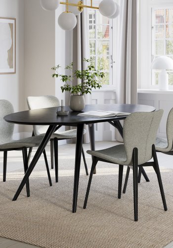 DAN-FORM PARAGON Stol Pebble earth bouclé stof m. ben af sortbejdset ask