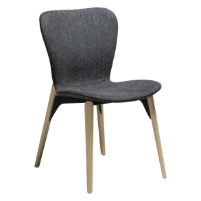 DAN-FORM PARAGON Stol Ravn sort bouclé stof med ben af hvidkalkede eg