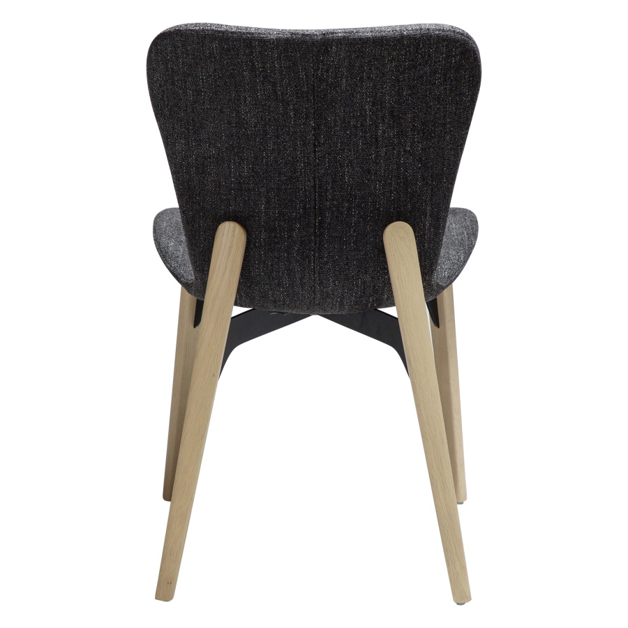 DAN-FORM PARAGON Stol Ravn sort bouclé stof med ben af hvidkalkede eg