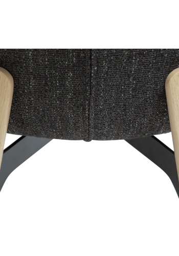 DAN-FORM PARAGON Stol Ravn sort bouclé stof med ben af hvidkalkede eg
