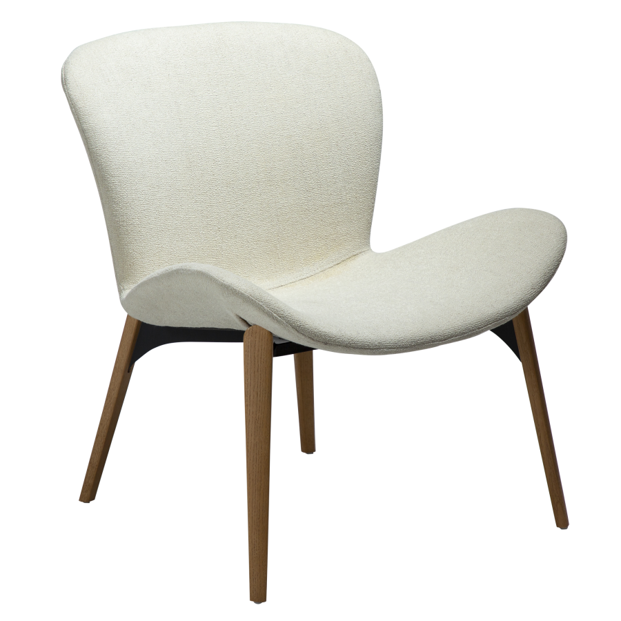 DAN-FORM PARAGON Lounge Chair Bone hvid bouclé stof m. egetrsben