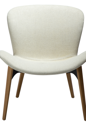 DAN-FORM PARAGON Lounge Chair Bone hvid bouclé stof m. egetrsben