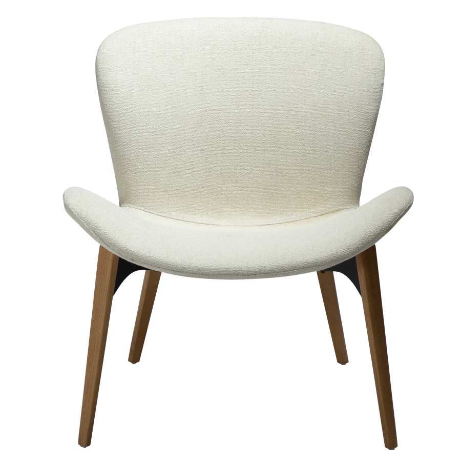 DAN-FORM PARAGON Lounge Chair Bone hvid bouclé stof m. egetrsben