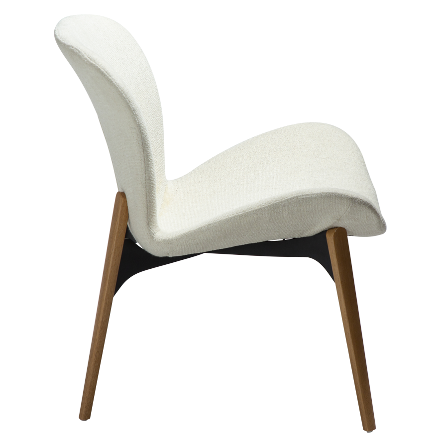 DAN-FORM PARAGON Lounge Chair Bone hvid bouclé stof m. egetrsben