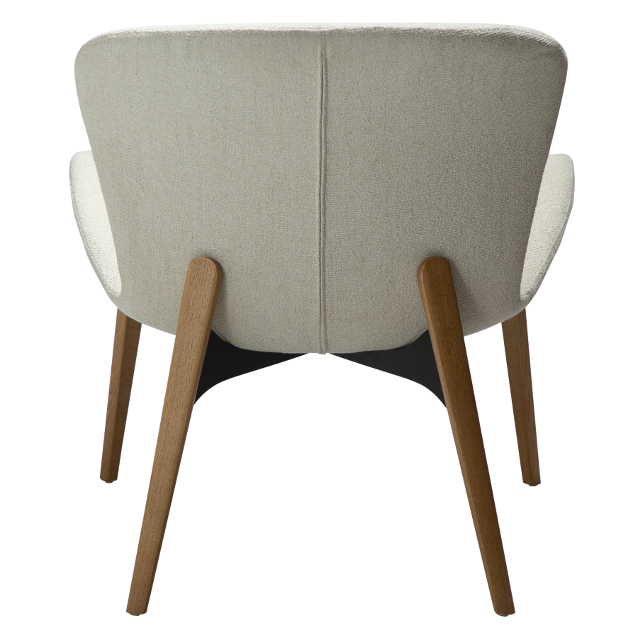 DAN-FORM PARAGON Lounge Chair Bone hvid bouclé stof m. egetrsben