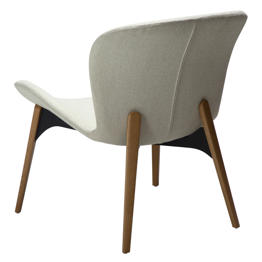DAN-FORM PARAGON Lounge Chair Bone hvid bouclé stof m. egetrsben