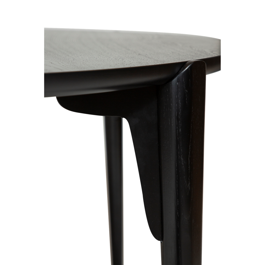 DANFORM Paragon spisebord, rund - sortbejdset askefinér og sortbejdset asketr (122)