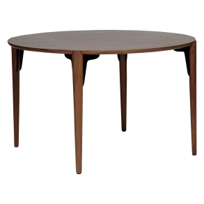 DANFORM Paragon spisebord, rund - brun valndfinér og brun valnd (122)