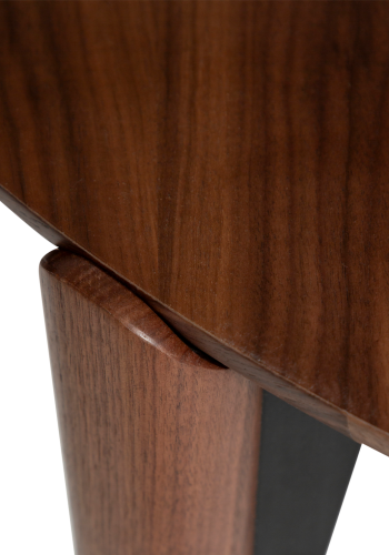 DANFORM Paragon spisebord, rund - brun valndfinér og brun valnd (122)