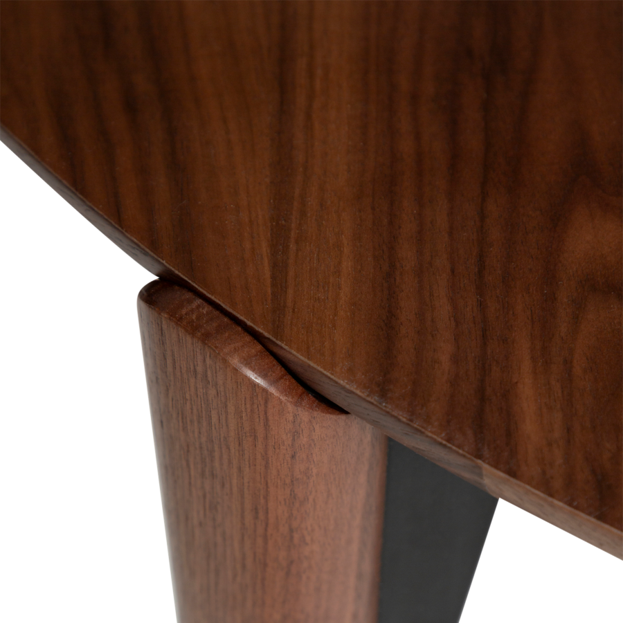 DANFORM Paragon spisebord, rund - brun valndfinér og brun valnd (122)