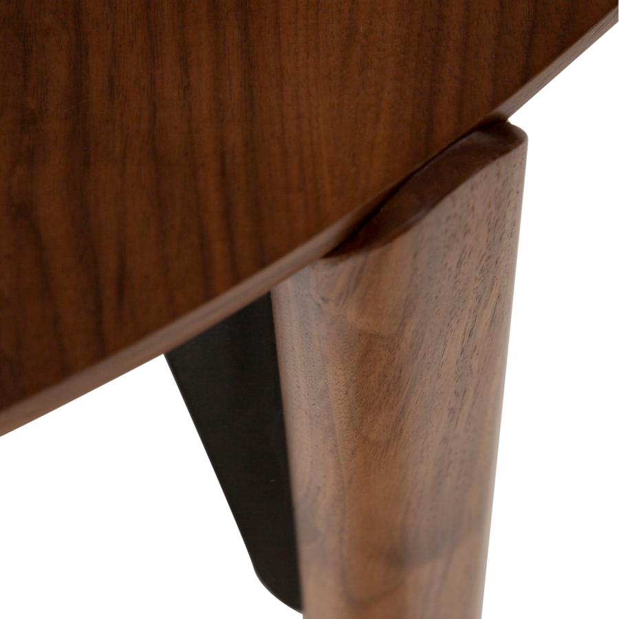 DANFORM Paragon spisebord, rund - brun valndfinér og brun valnd (122)