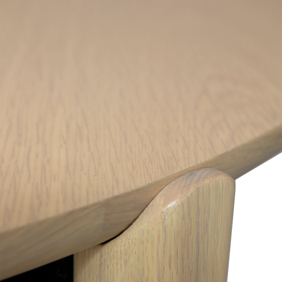 DANFORM Paragon spisebord, rund - hvidkalket egetrsfinér og hvidkalket egetr (122)