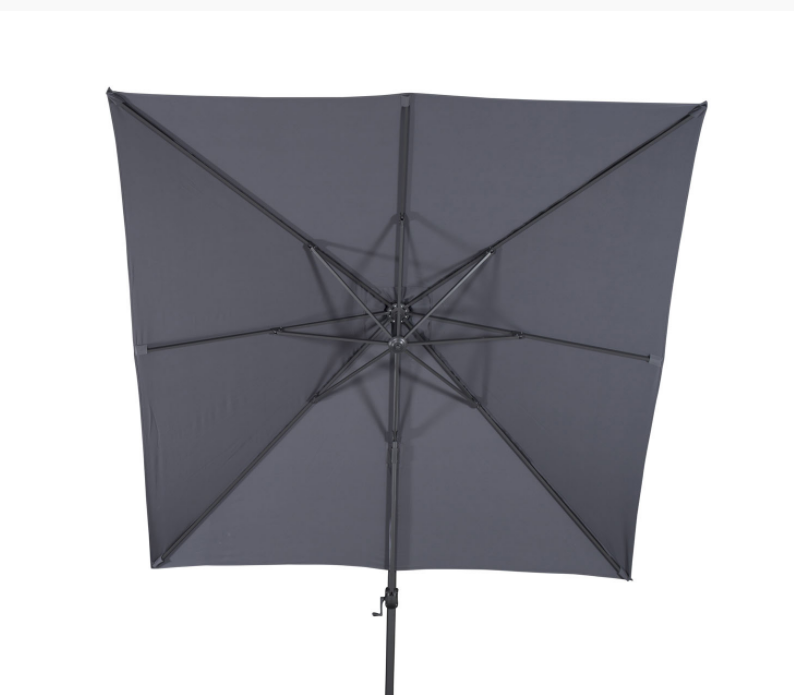 VENTURE DESIGN Leeds parasol med tilt, 3x3m - gr, sort aluminium og stl 