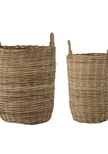 BLOOMINGVILLE Sede kurv, m. hank - brun rattan (st af 2)