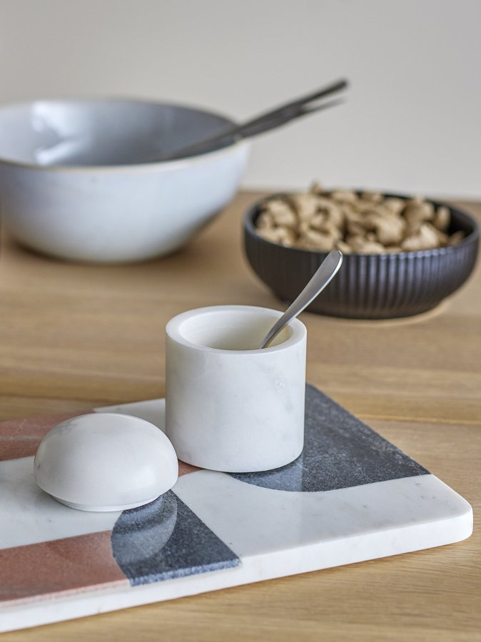 BLOOMINGVILLE Lira Krukke m/lg, Hvid, Marmor