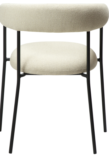 DAN-FORM Plenti lnestol - benhvid bouclé stof og sort stl