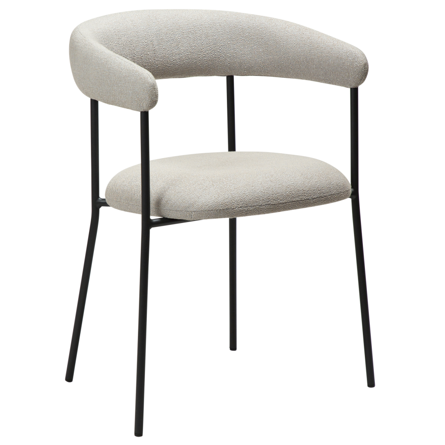 DAN-FORM Plenti lnestol - kashmir bouclé stof og sort stl