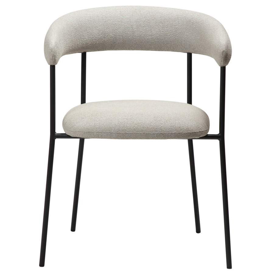 DAN-FORM Plenti lnestol - kashmir bouclé stof og sort stl