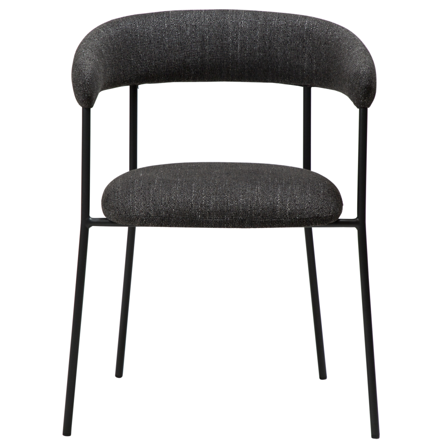 DAN-FORM Plenti lnestol - sort bouclé stof og sort stl