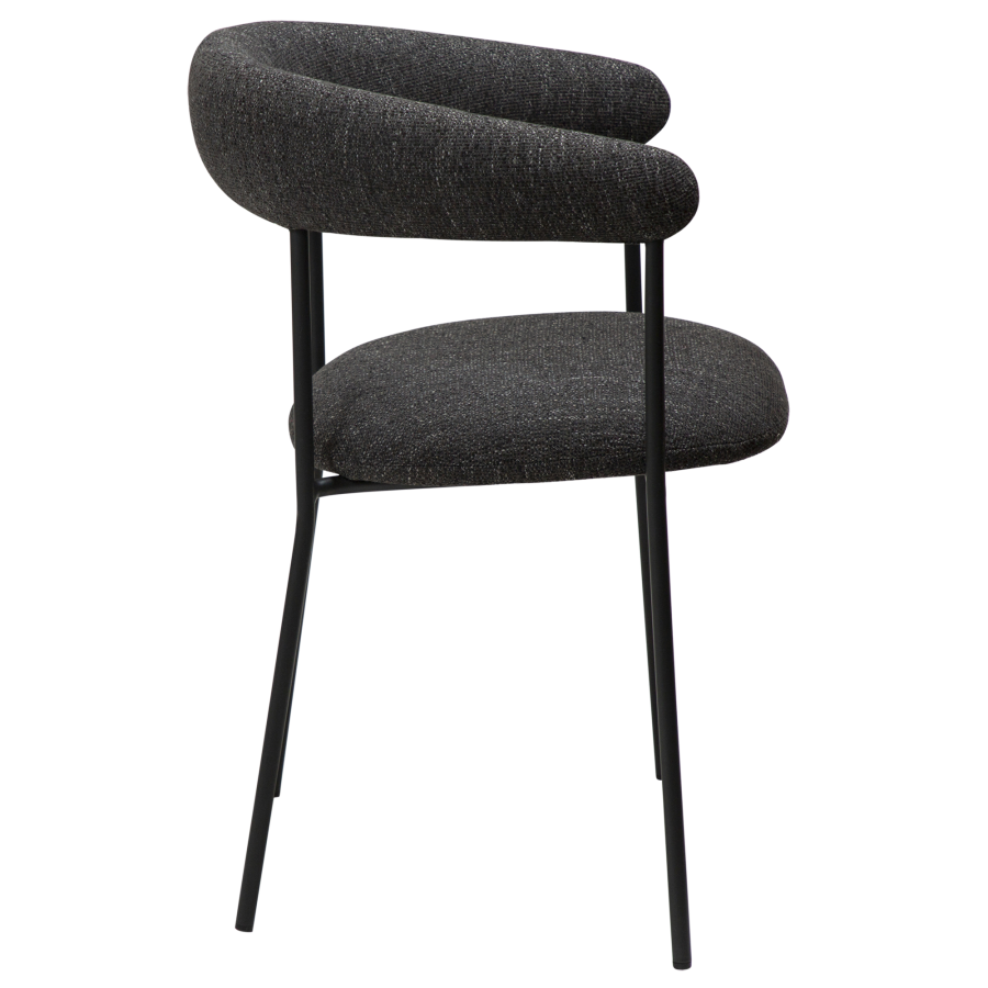 DAN-FORM Plenti lnestol - sort bouclé stof og sort stl