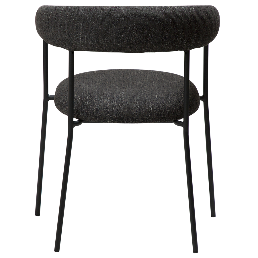 DAN-FORM Plenti lnestol - sort bouclé stof og sort stl