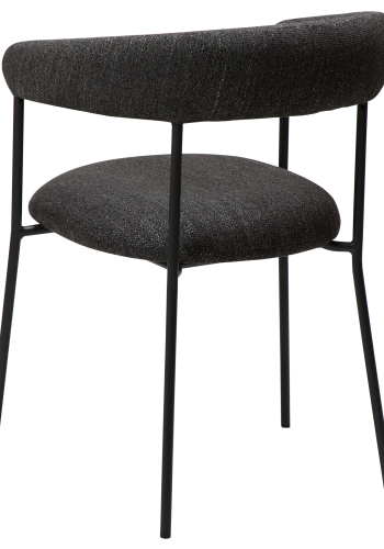 DAN-FORM Plenti lnestol - sort bouclé stof og sort stl