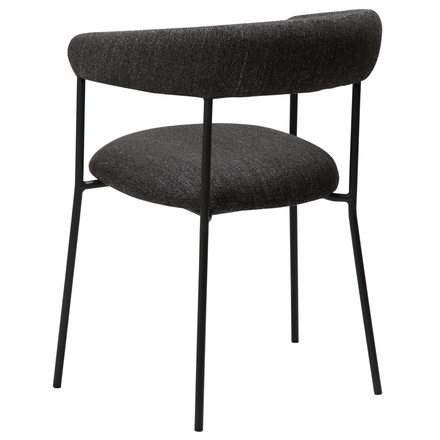 DAN-FORM Plenti lnestol - sort bouclé stof og sort stl