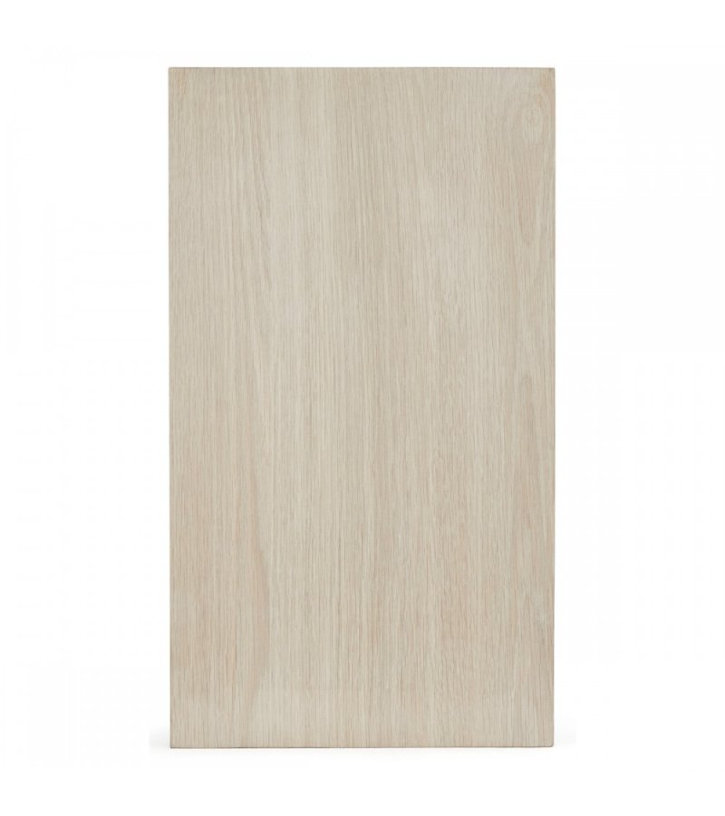 Porto Small vgskab, m. LED lys, 3 glaslger, 3 glashylder - hvidolieret egetrsfinér og egetr