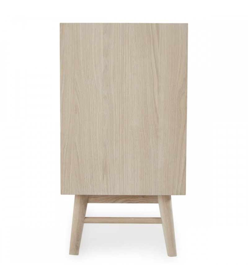 Porto Large sknk, m. 3 lger, 3 hylder, 2 skuffer, 1 rum - hvidolieret egetrsfinér og tr (212x42)