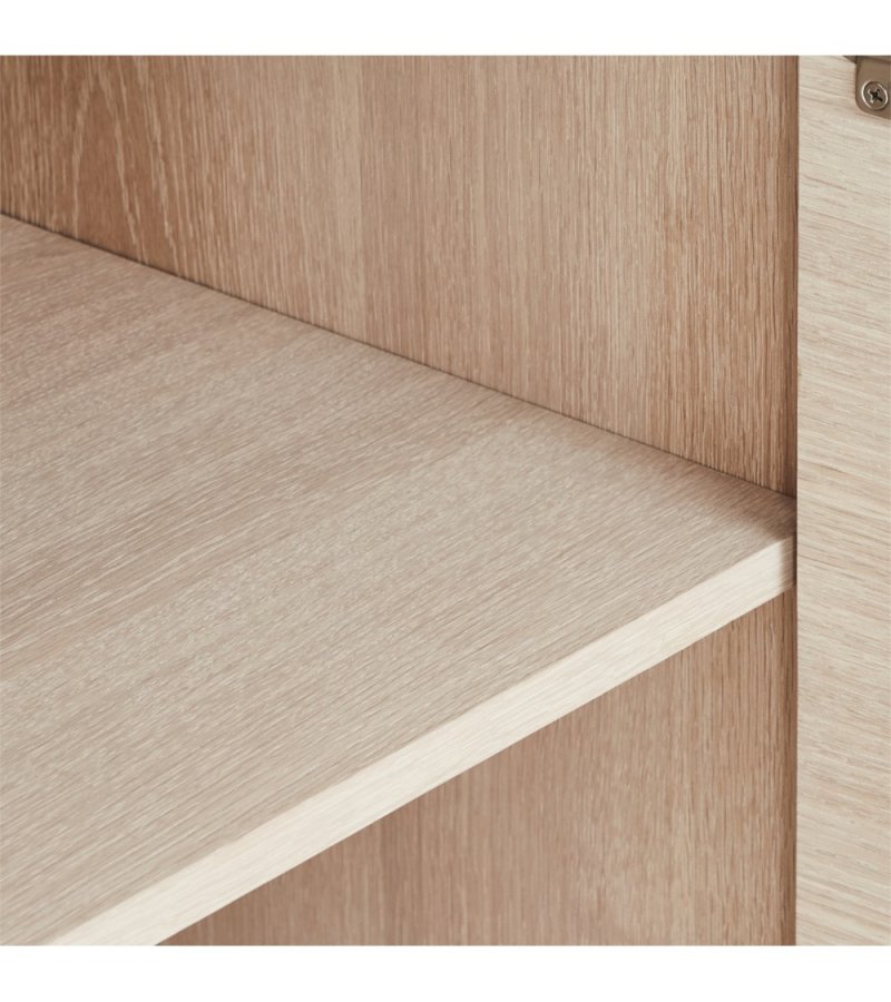 Porto Large sknk, m. 3 lger, 3 hylder, 2 skuffer, 1 rum - hvidolieret egetrsfinér og tr (212x42)