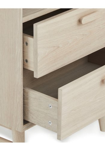 Porto bogreol, m. 3 hylder og 2 skuffer - hvidolieret egetrsfinér og tr